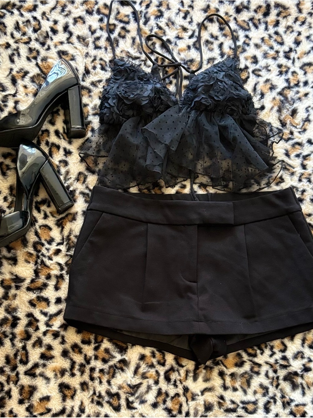 Kimchi Blue Black Floral Lace Sheer Bralette